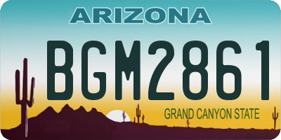 AZ license plate BGM2861