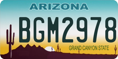 AZ license plate BGM2978