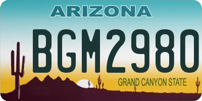 AZ license plate BGM2980