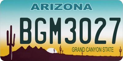 AZ license plate BGM3027