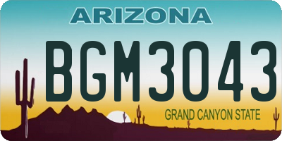 AZ license plate BGM3043