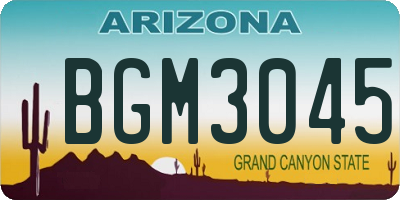 AZ license plate BGM3045
