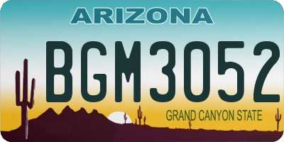 AZ license plate BGM3052