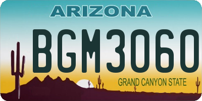 AZ license plate BGM3060