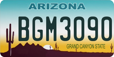 AZ license plate BGM3090