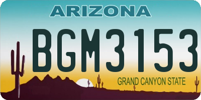 AZ license plate BGM3153