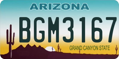 AZ license plate BGM3167