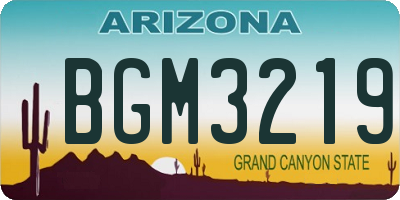 AZ license plate BGM3219