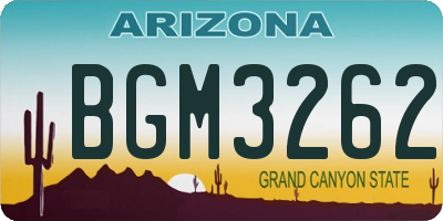 AZ license plate BGM3262