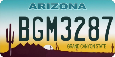 AZ license plate BGM3287