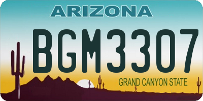 AZ license plate BGM3307