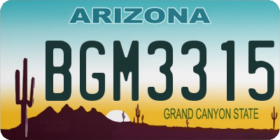 AZ license plate BGM3315