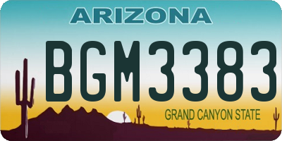AZ license plate BGM3383