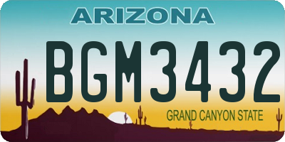AZ license plate BGM3432