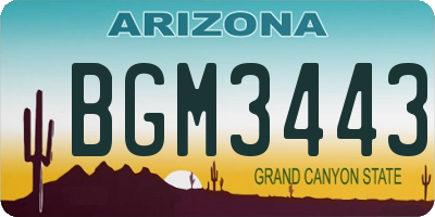 AZ license plate BGM3443