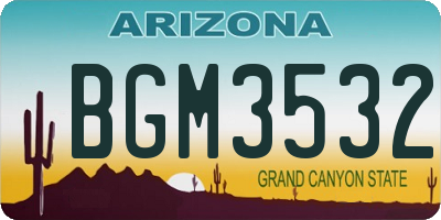 AZ license plate BGM3532