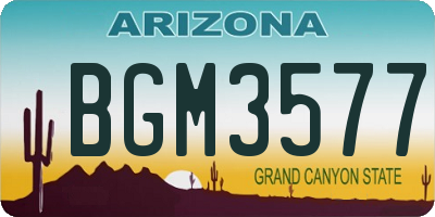 AZ license plate BGM3577
