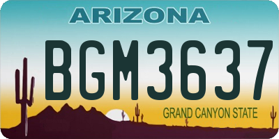 AZ license plate BGM3637