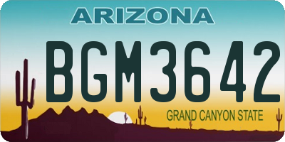 AZ license plate BGM3642