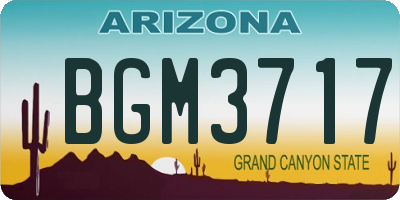 AZ license plate BGM3717