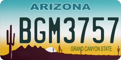 AZ license plate BGM3757
