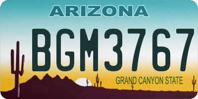 AZ license plate BGM3767