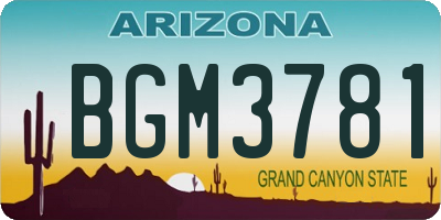 AZ license plate BGM3781
