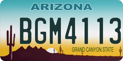 AZ license plate BGM4113