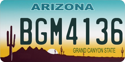AZ license plate BGM4136