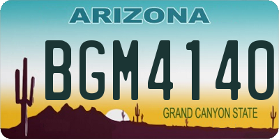 AZ license plate BGM4140