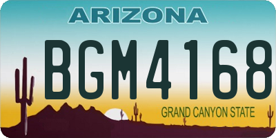 AZ license plate BGM4168