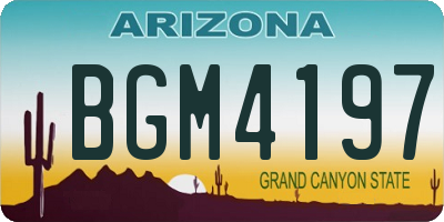AZ license plate BGM4197