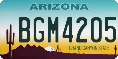 AZ license plate BGM4205