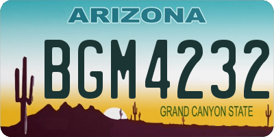 AZ license plate BGM4232
