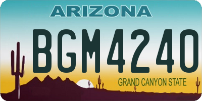 AZ license plate BGM4240