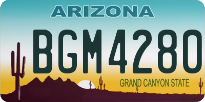 AZ license plate BGM4280