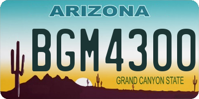 AZ license plate BGM4300