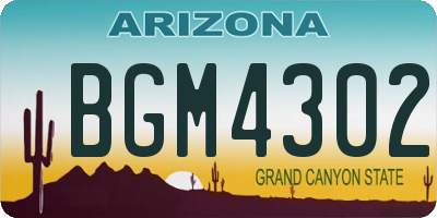 AZ license plate BGM4302