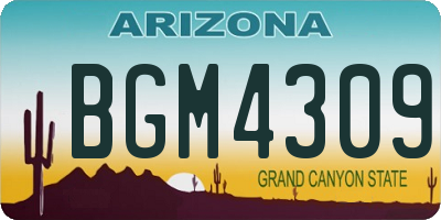 AZ license plate BGM4309