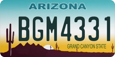 AZ license plate BGM4331