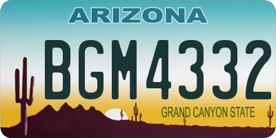 AZ license plate BGM4332