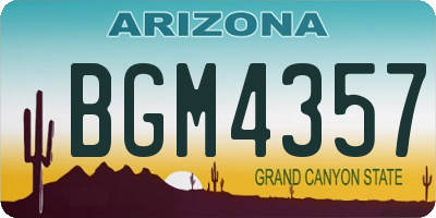 AZ license plate BGM4357