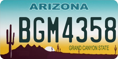 AZ license plate BGM4358