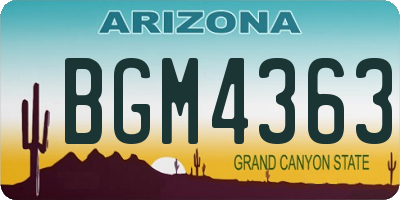AZ license plate BGM4363