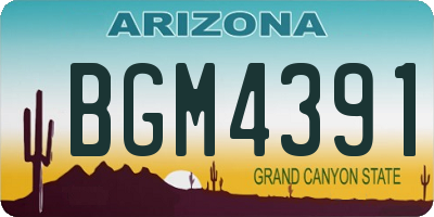 AZ license plate BGM4391