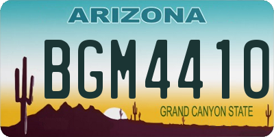 AZ license plate BGM4410