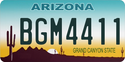 AZ license plate BGM4411