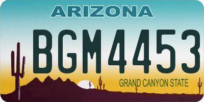 AZ license plate BGM4453