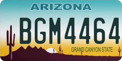 AZ license plate BGM4464