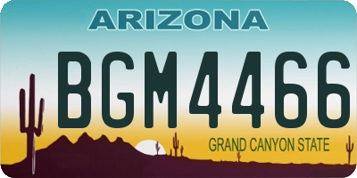AZ license plate BGM4466